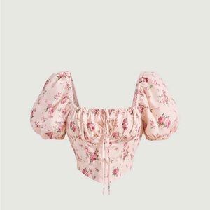 Floral frenchy corset style crop top